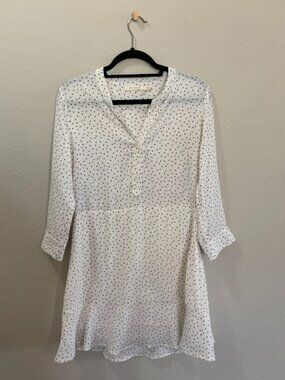 Ellison White Polka Dot Sheer Lined Dress Size Small